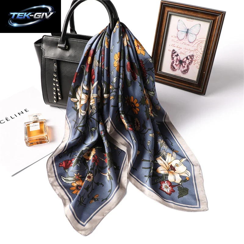 Luxus Neue Gedruckt Schals Frauen Seidenschal Frühling Und Sommer Blumen Dekorationen Kleine Krawatten Haarbänder Taschen Großhandel