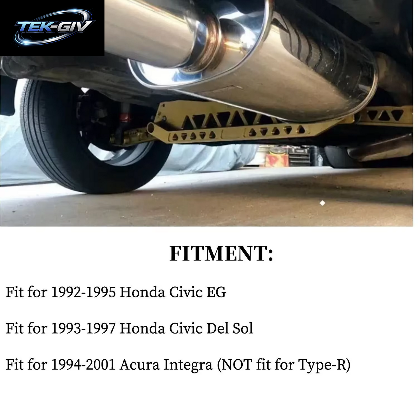 Billet Aluminium HINTERER SUBFRAME BRACE + SPURENSTANGE + Hinterer Unterer Querlenker Für Honda Civic EG 92-95 Gold Rot Silber