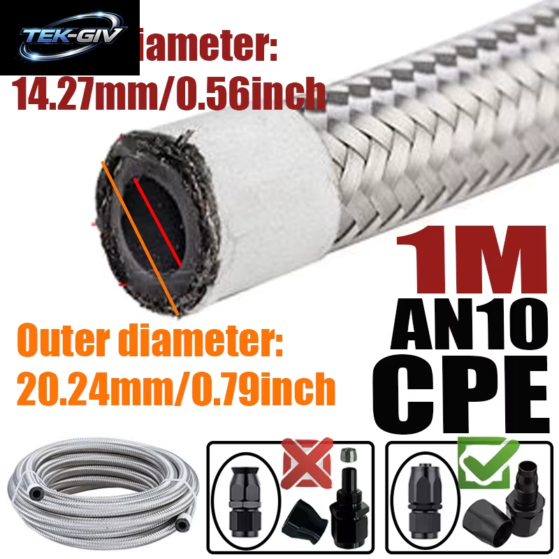 1M/2M/3M/4M 4AN 6AN 8AN 10AN 12AN Universal Auto Kraftstoff Schlauch Öl Gas Kühler Luft Linie Rohr Rohr Edelstahl Geflochtene CPE Gummi