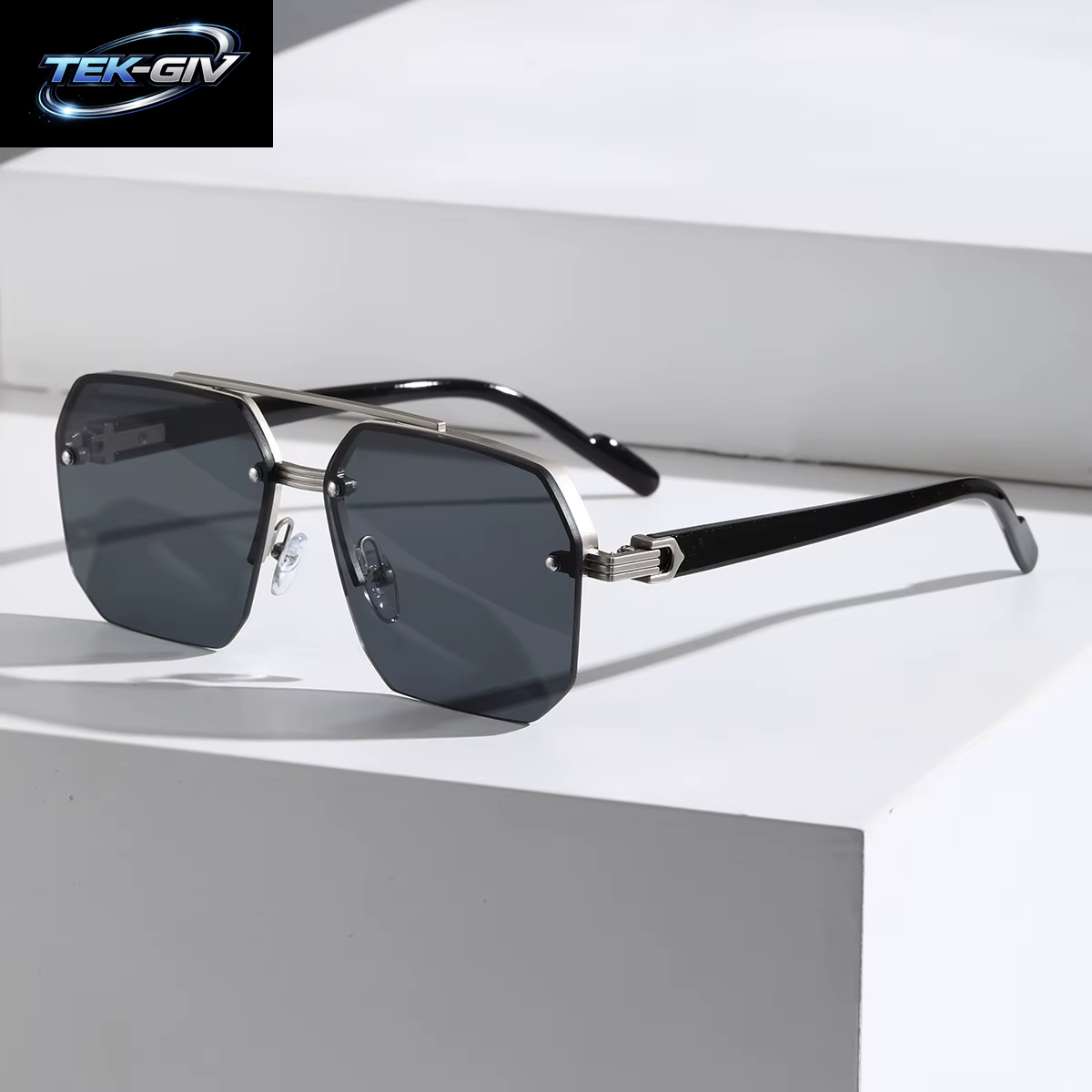 Herren Polarisierte Sonnenbrille Aluminium Magnesium Legierung Punk Sonnenbrille Doppels Trahl Quadratische Sonnenbrille Für Fahrer UV400 Brille