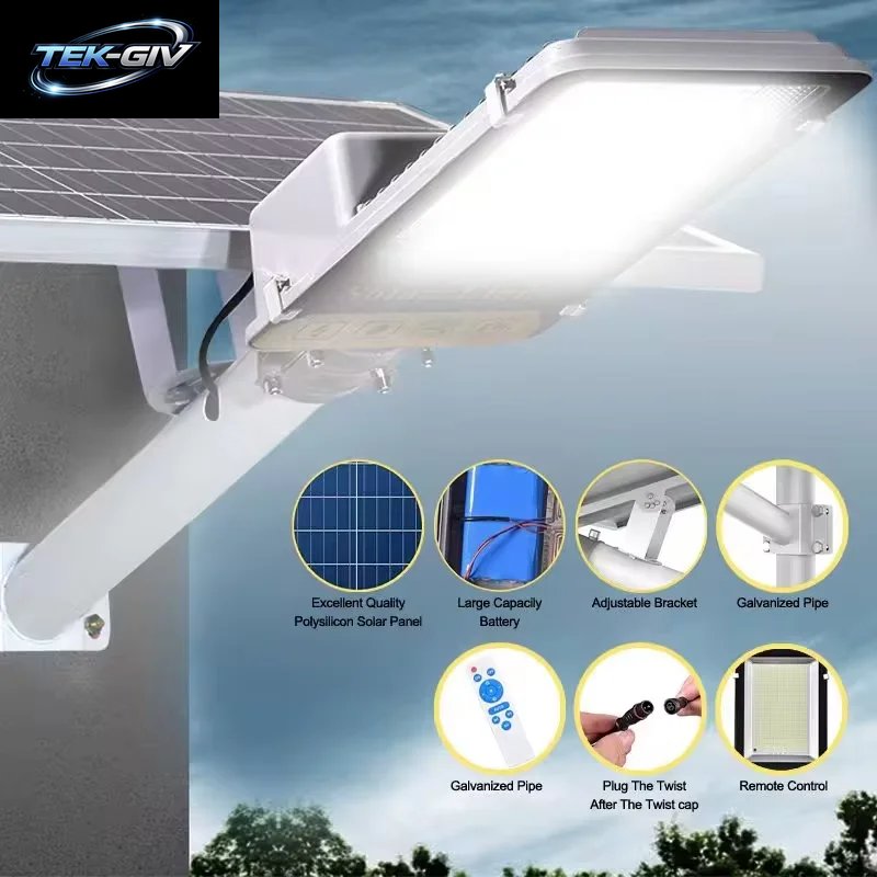 Aluminium 8000Mah High Power Solar Licht Outdoor Solar Straße Licht Wasserdichte Straße Licht Für Garage Garten Terrasse Wand Lampe