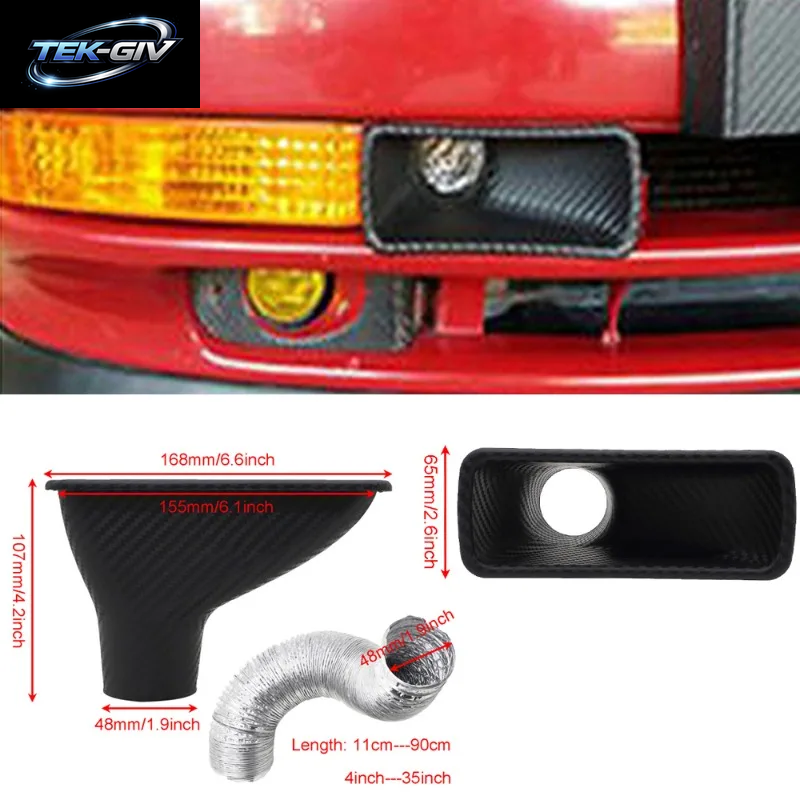 Universal Auto Lufteinlass Rohr Schlauch Kit Für Front Stoßstange Turbo Ram Air Kalt Lufteffizienz Motor Leistung Upgrade Abs Mod