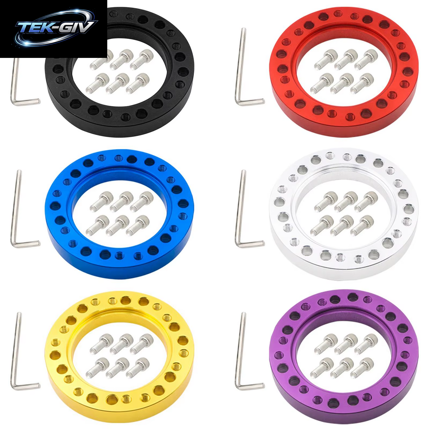 Aluminium Auto Lenkradnabe Adapter Spacer Pad Mit 6 Schrauben Fahrzeugteile Räder Zubehör Umwandlung Spacer Rennwagen