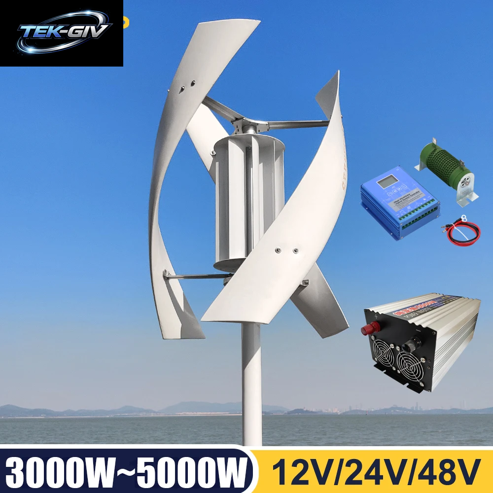 3 Kw 5 Kw Windkraftanlage Mit Vertikaler Achse, Freie Energie, Haushalts-Windkraftanlage, Geräuscharmes Off-Grid-System