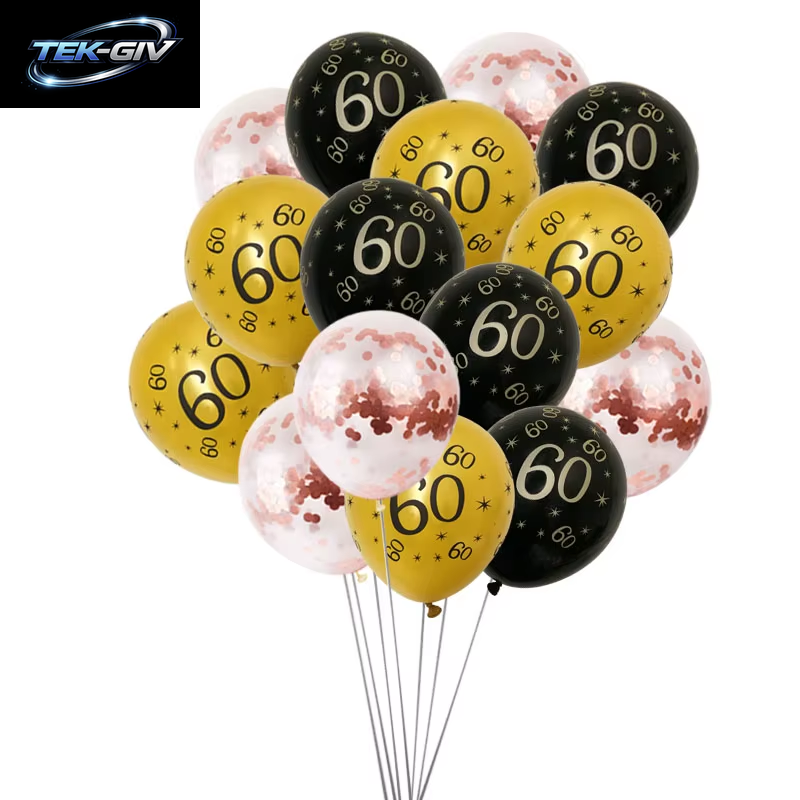 Schwarzgold 30 40 50 60 Jahre Geburtstag Latexballons Erwachsene Männer Frauen Alles Gute Zum Geburtstag Party Dekor Hochzeit 30. Jahrestag Zubehör