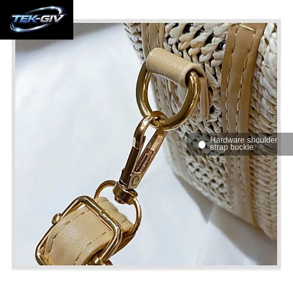 Mode Mit Hardware-Schloss Umhängetasche Trend Ige Große Kapazität Einfache Stroh Handtasche Weichen Griff Strand Tasche Frauen Mädchen