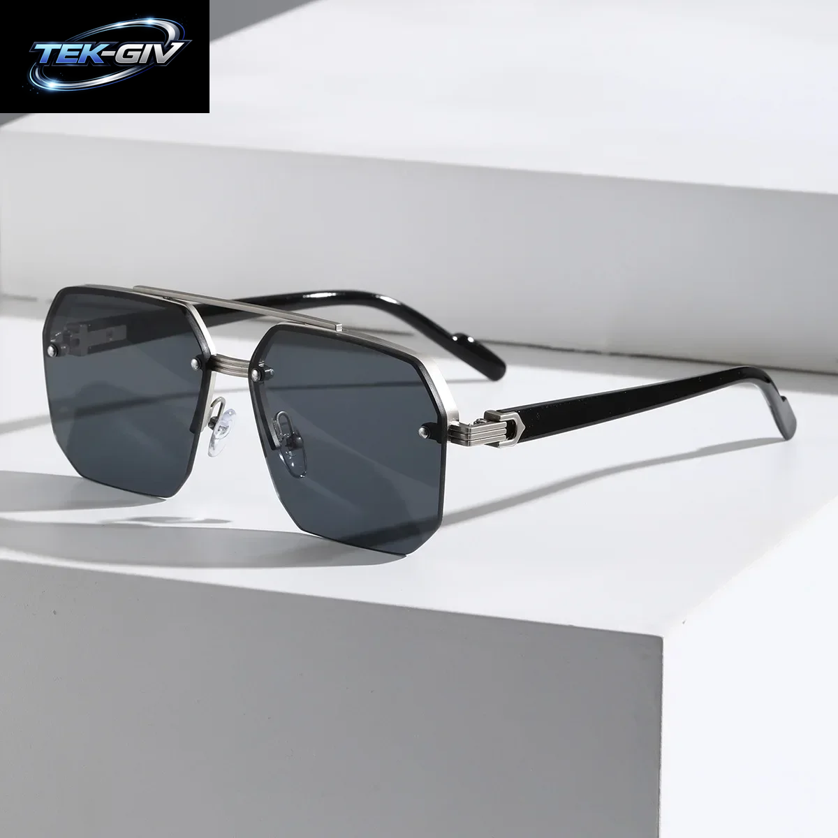 Herren Polarisierte Sonnenbrille Aluminium Magnesium Legierung Punk Sonnenbrille Doppels Trahl Quadratische Sonnenbrille Für Fahrer UV400 Brille