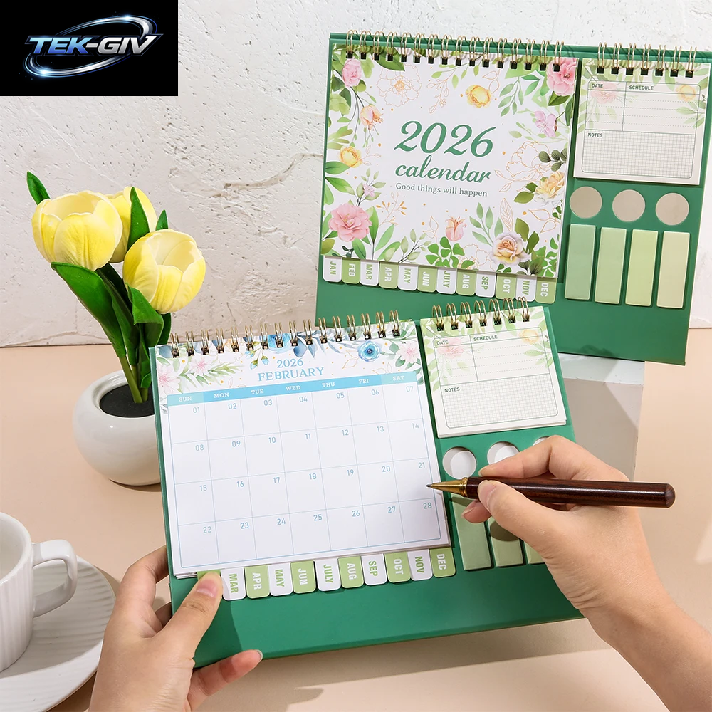 2026 Schreibtischkalender, Multifunktionaler Organizer Mit Aufklebern, Etiketten, Stifthalter, Monatsplan, Planer Für Zuhause, Büro, Schule