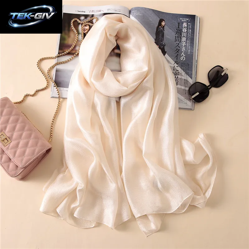 2023 Luxus Marke Frauen Mode Schal Plain Solide Seide Leinen Schals Schals Sommer Dame Bandanas Pashmina Foulard Hijab 180*90 Cm