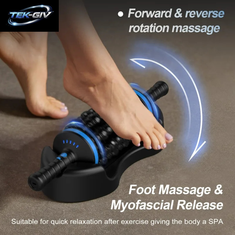 NEU Kabelloser Rollmassagegerät Wiederaufladbarer Vibrator 360° Rollender Perkussionsmassager Muskelentspannung Rücken Fuß Bein Entspanner