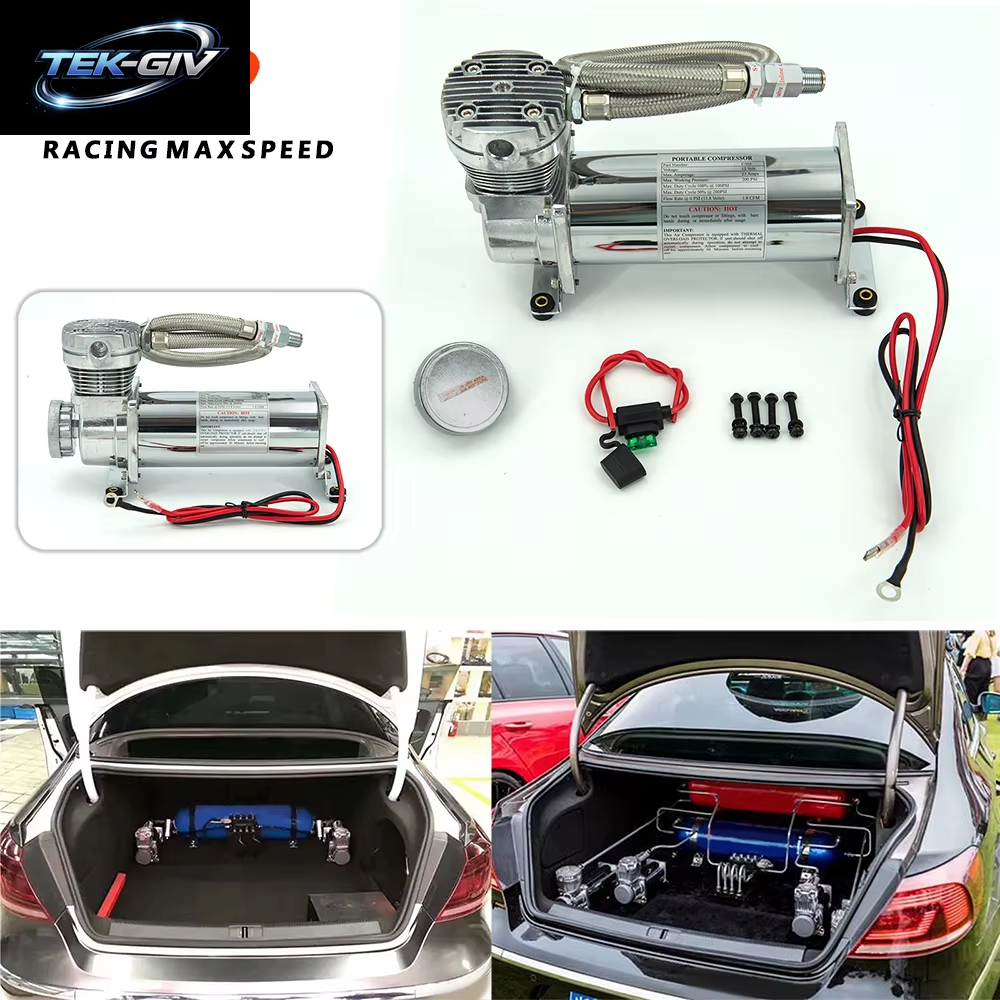 Universal Silber DC 12 V MAXPOWER 200 PSI OUTLET 1/4 Auto Luftfederung Kompressor/Pumpe Mit Zubehör