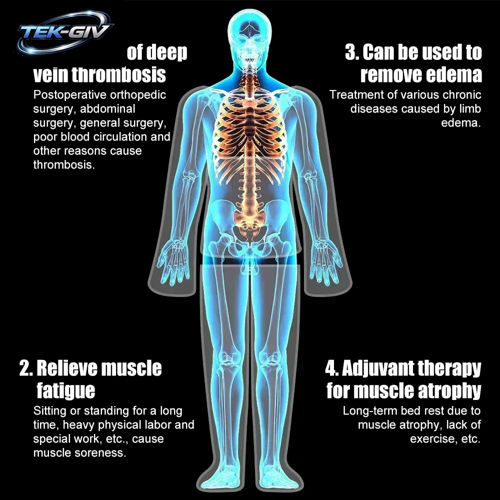 Elektrisches 6-Kammer-Luftkompressions-Beinmassagegerät, Körpermassagegerät Für Wade, Taille, Rücken, Fuß, Lymphdrainage & Muskeln