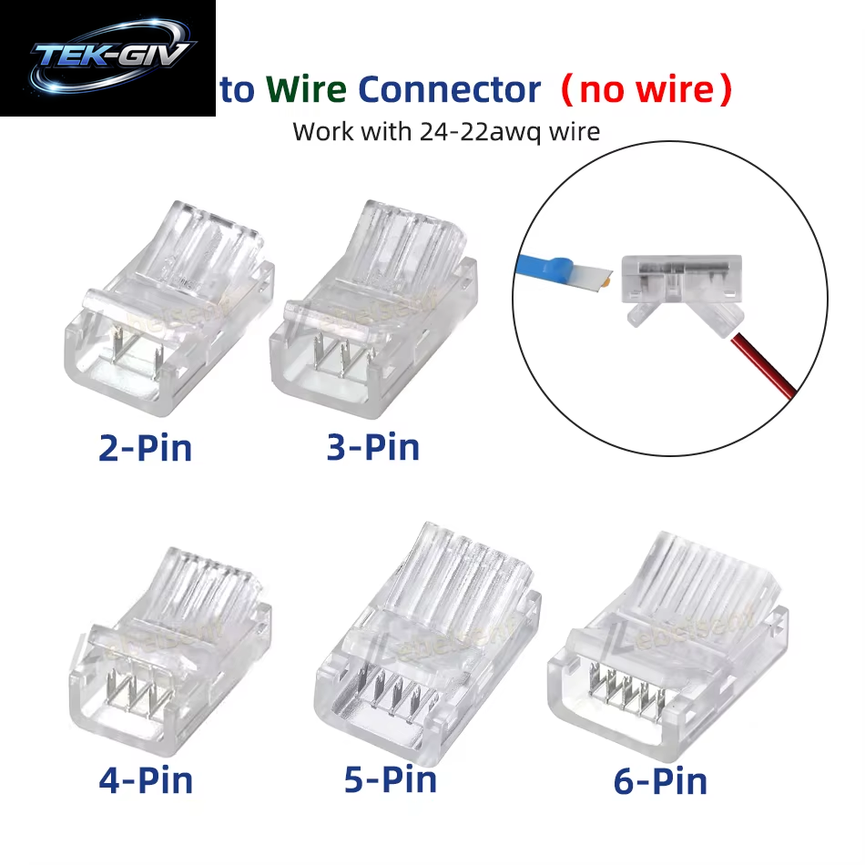 8Mm 10Mm 2Pin 3Pin 4Pin 5Pin 6Pin 12Mm IP20 IP65 LED Streifen Zu Streifen Oder Linie Schnell Anschlüsse Verlängerung Draht Terminal Anschlüsse
