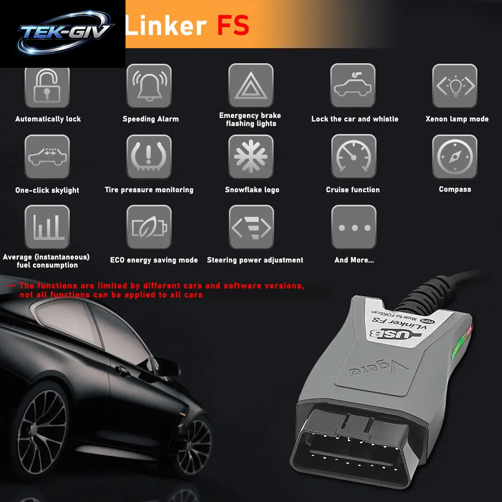 Vgate Vlinker FS ELM327 Für Ford Forscan HS/MS-CAN ULME 327 OBD 2 OBD2 Auto Diagnose Scanner Interface Werkzeuge OBDII Für Mazda
