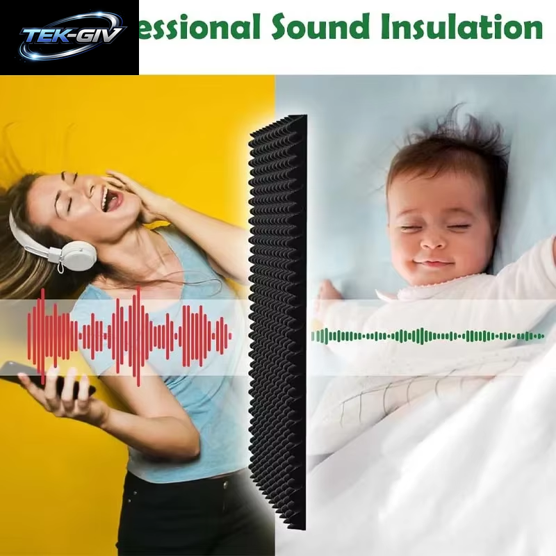 12PCS Selbstklebende Schalldichte Wandpaneele Akustikschaumfliesen Rauschunterdrückung Home Studio Schlafzimmer Schalldämmungsstift