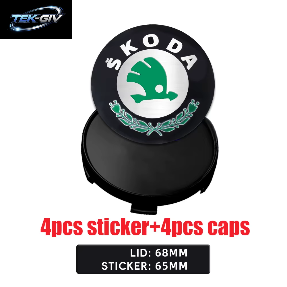 56/60/65/68 MM Auto Rad Center Hub Caps Aufkleber Reifen Felge Abdeckungen Für Skoda S Logo Octavia Fabia 2 Superb 2 Kamiq VRS VII Kodiaq
