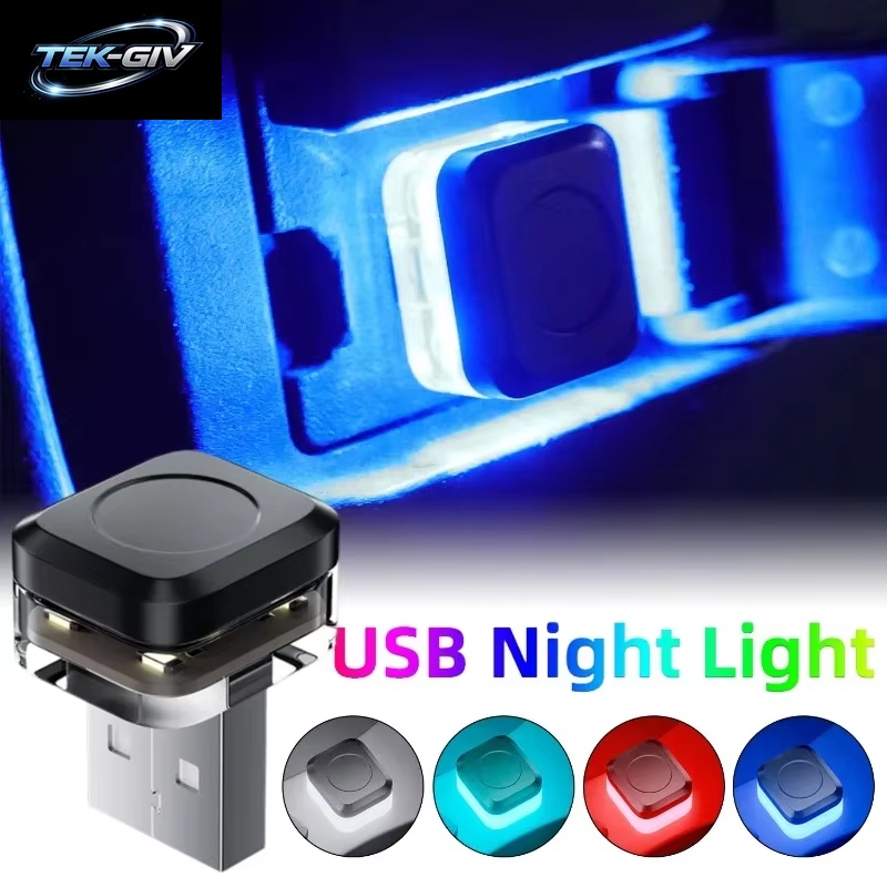 Mini USB LED Nachtlichter Auto Innen Atmosphäre Lampe Auto Dekoration Umgebungsbeleuchtung LED Neonlampe Auto 5V Plug & Play