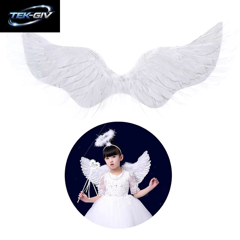 Kinder Erwachsene Party Schwalbe Weiße Engel Feder Flügel Halo Zauberstäbe Cosplay Elastische Riemen Hochzeit Halloween Weihnachten Geburtstag