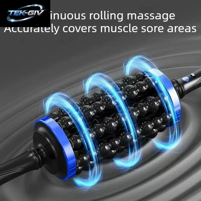 NEU Kabelloser Rollmassagegerät Wiederaufladbarer Vibrator 360° Rollender Perkussionsmassager Muskelentspannung Rücken Fuß Bein Entspanner
