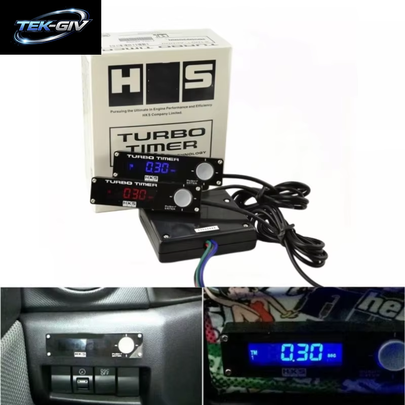 Typ 0, Rennwagen-Turbo-Timer, Weiß/Rot/Blau, Digitale Led-Anzeige 41001-AK009 Mit Logo