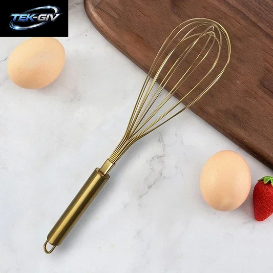 1Pcs Gold Edelstahl Schneebesen Hand Schneebesen Ei Mischer Backen Kuchen Werkzeug Backen Set Home Egg Werkzeuge Küche Zubehör F