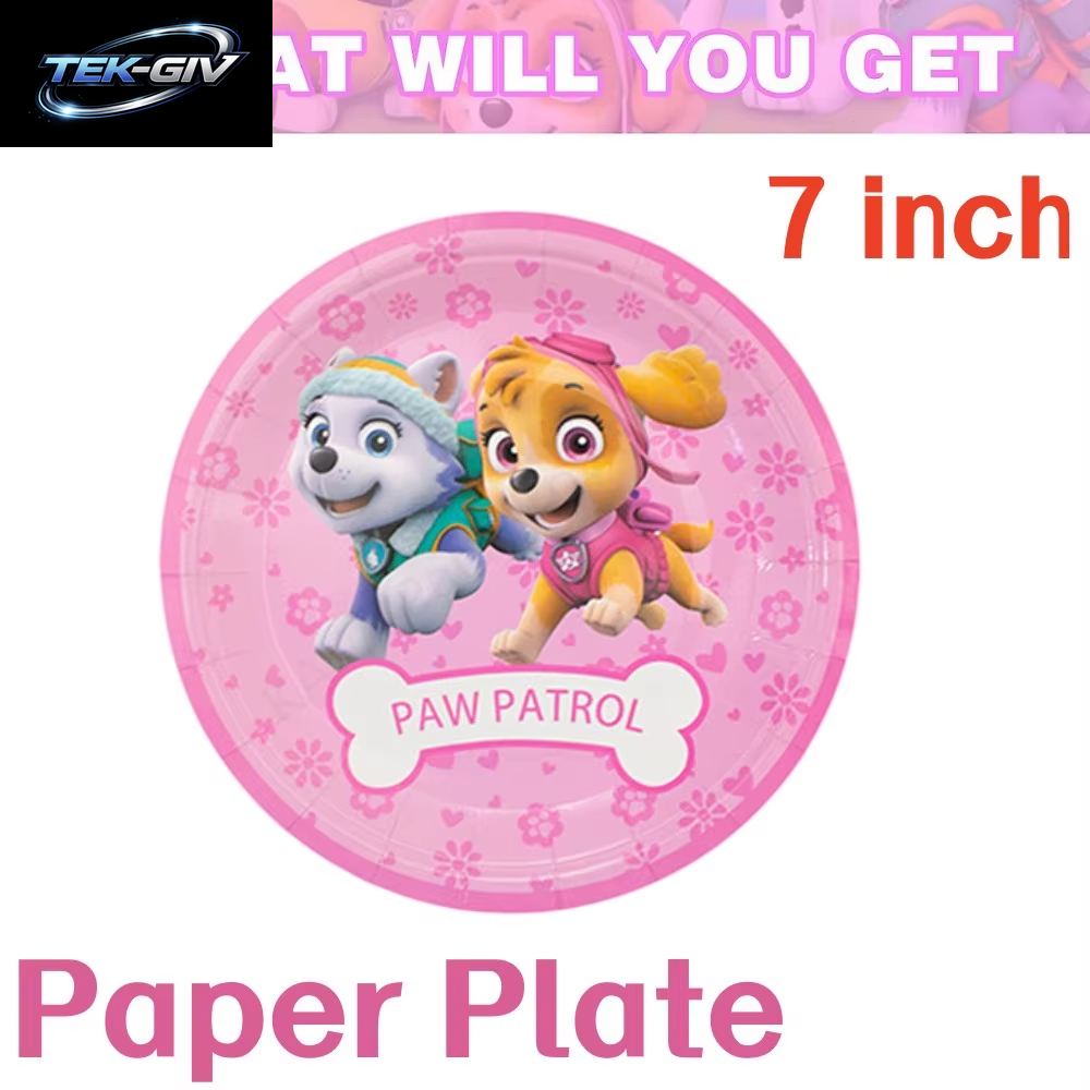 Rosa Paw Patrol Skye Geburtstag Party Dekorationen Skye Folie Latex Ballons Geschirr Teller Hintergrund Für Kinder Mädchen Party Supplies