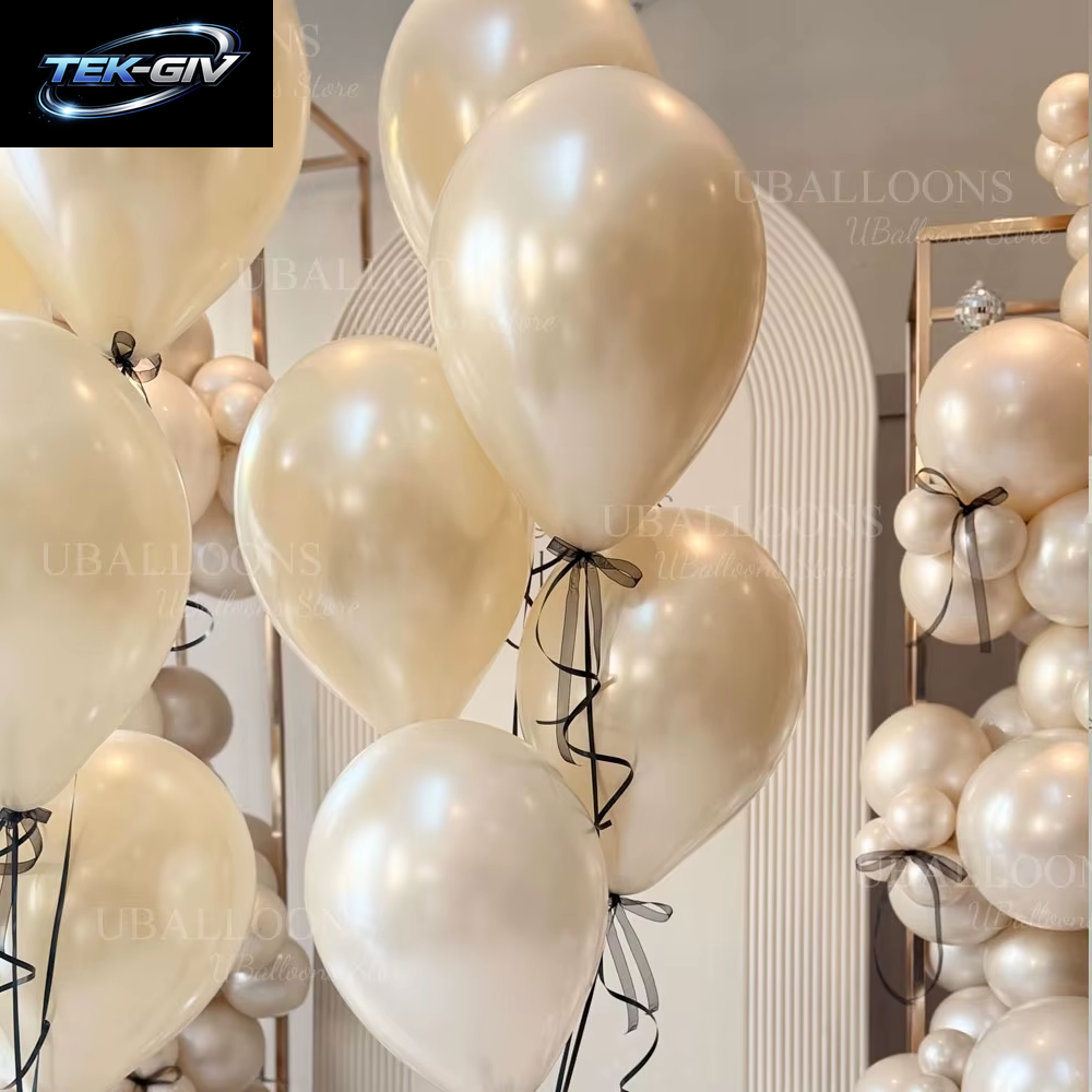 Doppelt Gefüllte Perlweiße Luftballons, 5/10/12/18 Zoll, Doppellagige Perlweiße Latexballons Für Hochzeit, Geburtstag, Babyparty, Dezember