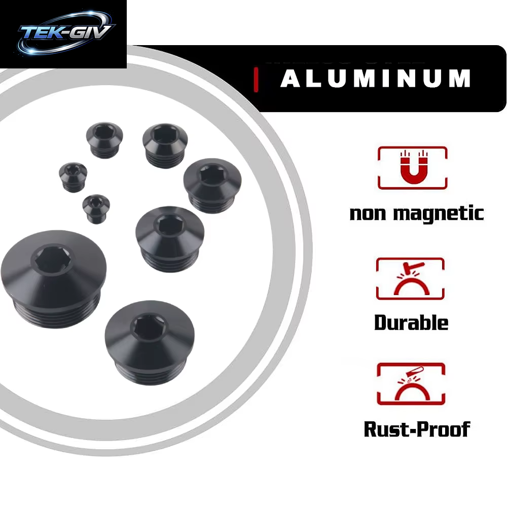 Aluminium AN3 AN4 AN6 AN8 AN10 AN12 AN16 AN20 ORB Sockel Sechskant O-Ring Boss Stecker SCHWARZ
