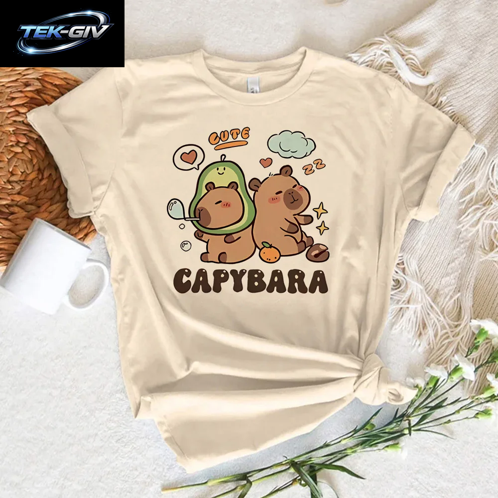 Lustige Capybara T-Shirts Männer Frauen Sommer Niedlichen Tier T Shirt Kurzarm Grafik T Shirts Streetwear Frauen Kleidung