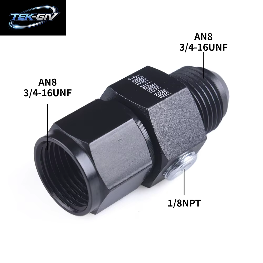 Aluminium Straight AN6 AN8 AN10 Stecker Auf Buchse 1/8" NPT Gauge Sensor Side Port Male Adapter Fitting