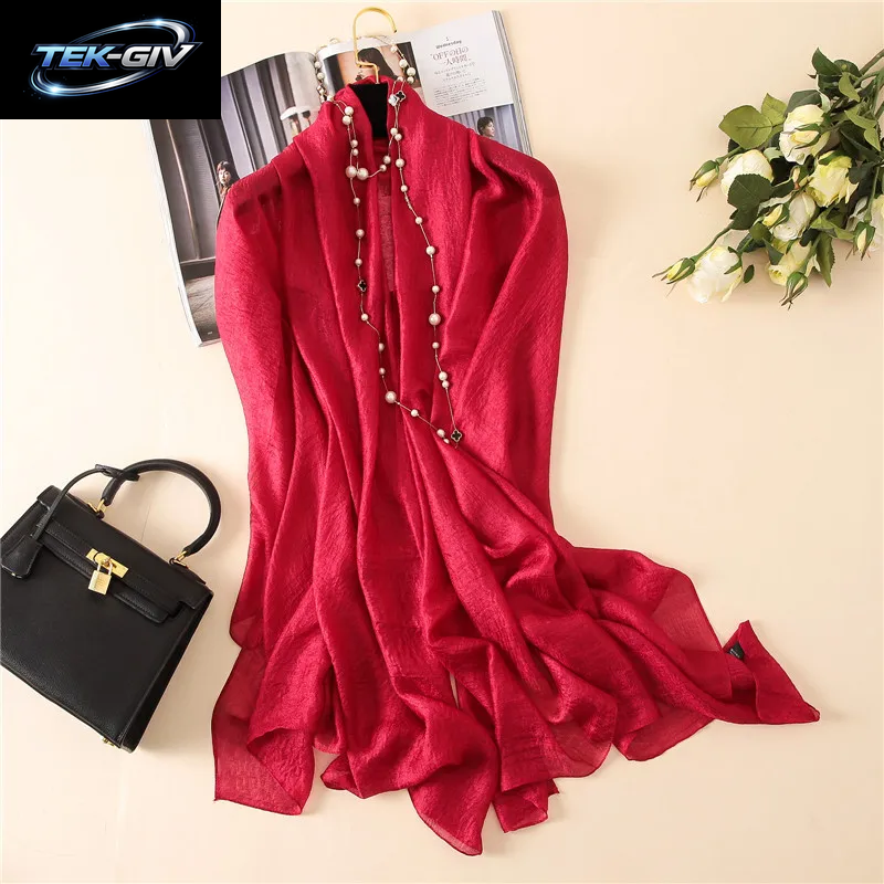 2023 Luxus Marke Frauen Mode Schal Plain Solide Seide Leinen Schals Schals Sommer Dame Bandanas Pashmina Foulard Hijab 180*90 Cm