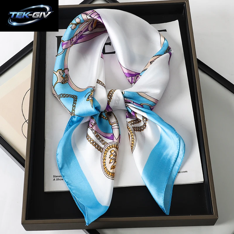 60 Farben Luxus-Schal Für Damen 70*70Cm Seidengefühl Quadratisches Haartuch Foulard Satin-Schal Großformatiges Kopftuch Hijab Taschentuch