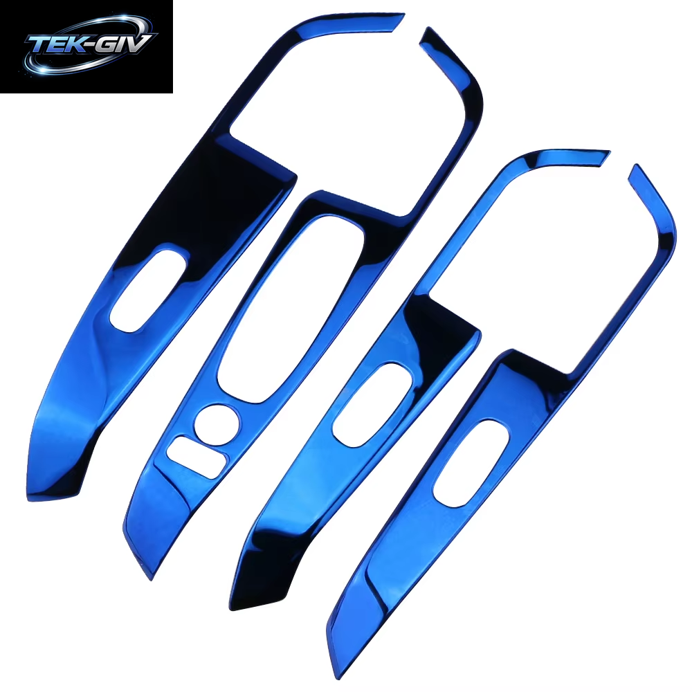 4Pcs Auto Tür Armlehne Fensterheber Schalter Taste Panel Abdeckung Trim Aufkleber Für Nissan Kicks 2017 - 2023 LHD Innen Zubehör