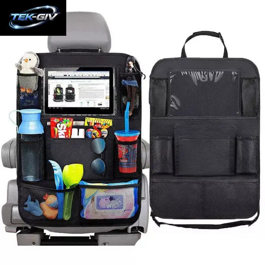 Auto Rücksitz Organizer Mit Touchscreen Tablet Halter Auto Aufbewahrung Taschen Decken Autos Itz Rücken Protektoren Autozubehör