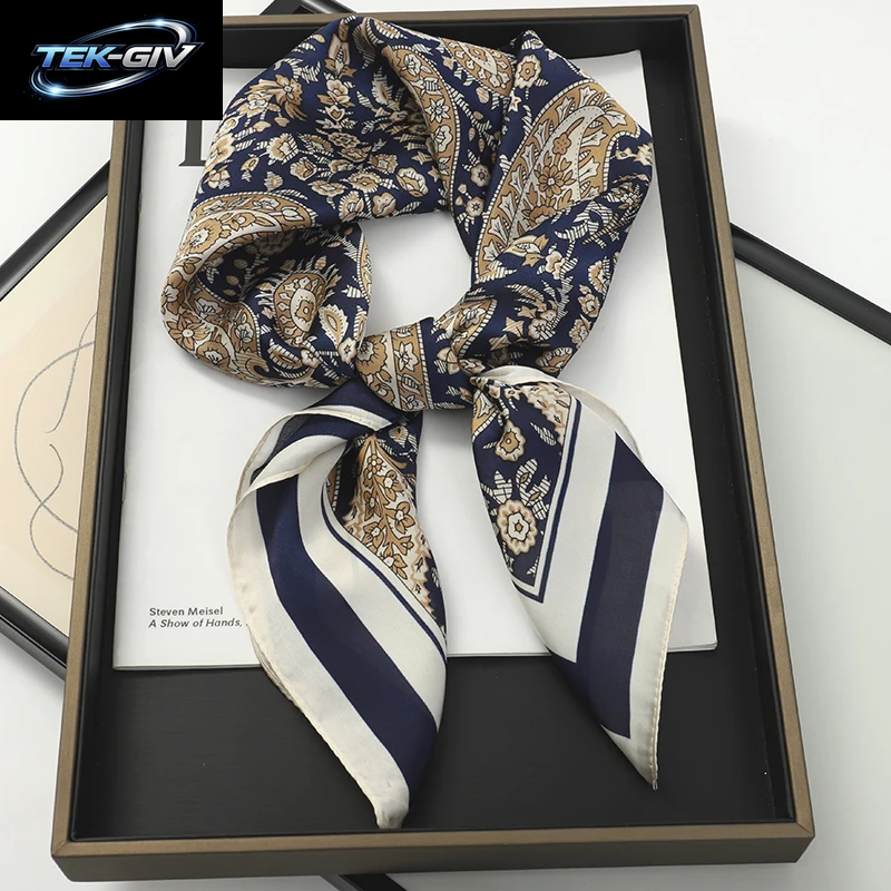 60 Farben Luxus-Schal Für Damen 70*70Cm Seidengefühl Quadratisches Haartuch Foulard Satin-Schal Großformatiges Kopftuch Hijab Taschentuch