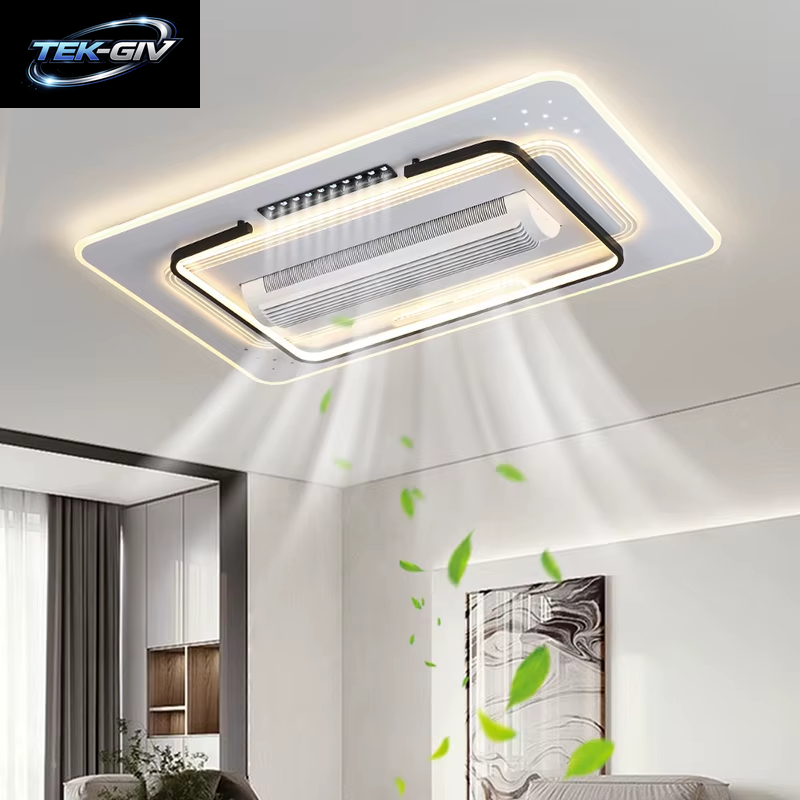 Unsichtbare Blattlose LED Deckenventilator Licht Fernbedienung Deckenventilator Lampe Home Decor Wohnzimmer Schlafzimmer