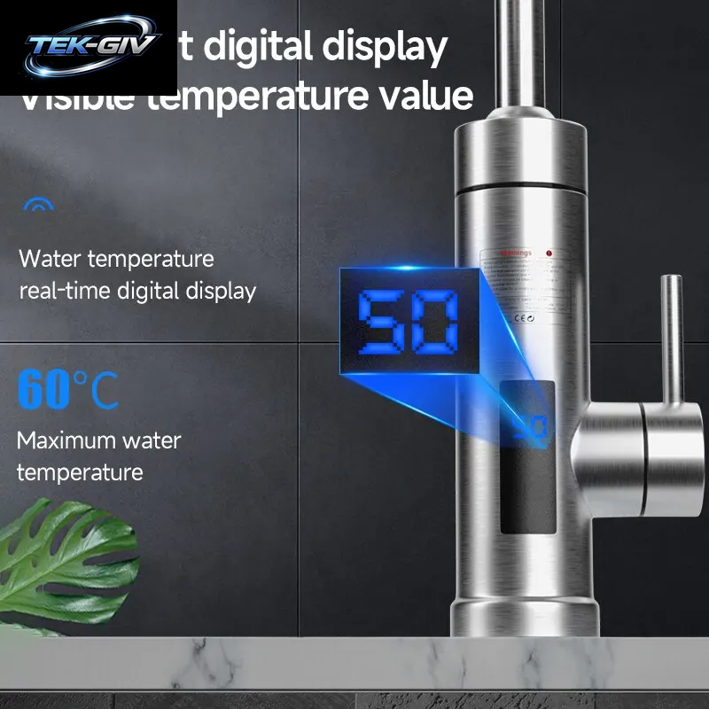 Instant-Warmwasser Bereiter Wasserhahn Tankless Heizungen Küche Warmwasser Hahn Bad Heizung Elektrische 220V Edelstahls Chale