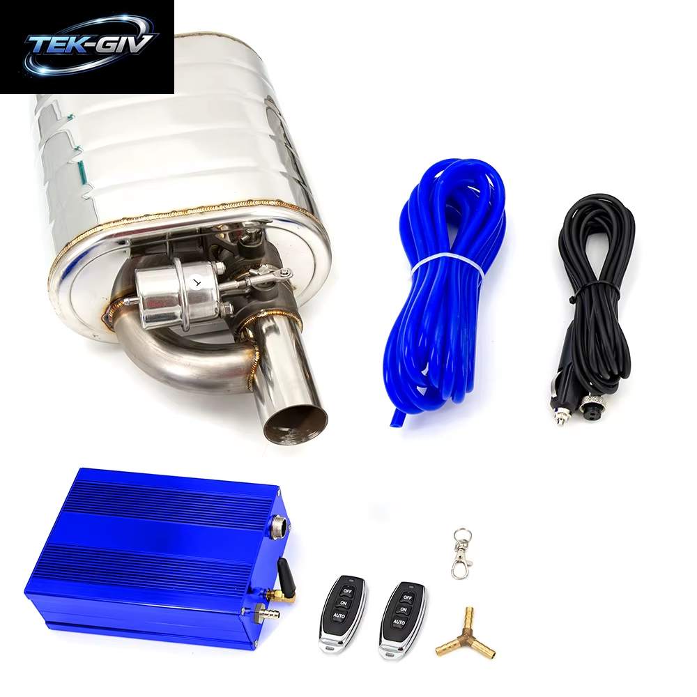 2"/2,5"/2,75"/3'' Zoll Auspuff Schalldämpfer Mit Dump Vakuum Ventil Edelstahl Auspuff Ausschnitt Fernbedienung Set Pumpe Controller