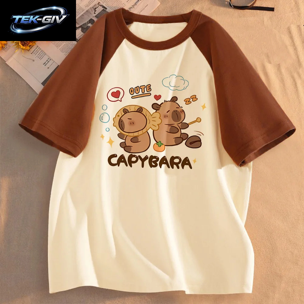 Lustige Capybara T-Shirts Männer Frauen Sommer Niedlichen Tier T Shirt Kurzarm Grafik T Shirts Streetwear Frauen Kleidung