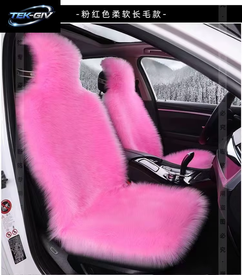 1Pcs Universal Plüsch Auto Sitz Abdeckung Faux Schaffell Sitzkissen Winter Warme Auto Künstliche Pelz Sitzbezüge Auto Zubehör