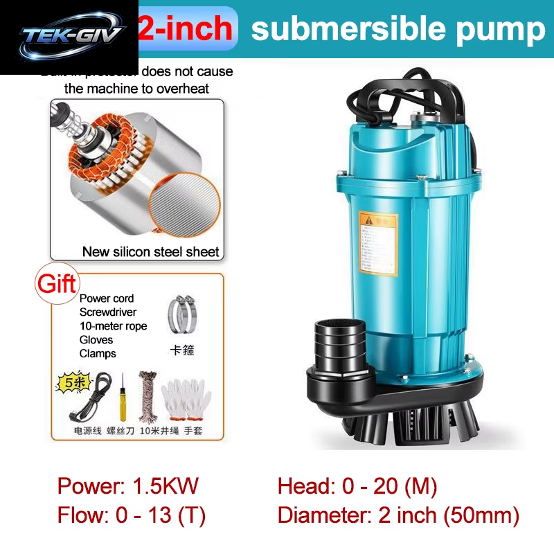 370W-1100W Tauchpumpe, Landwirtschaftliche Bewässerungs-High-Flow-Wasserpumpe, Geeignet Für Garten, Bauernhof, Schwimmbad-Wasserpumpen