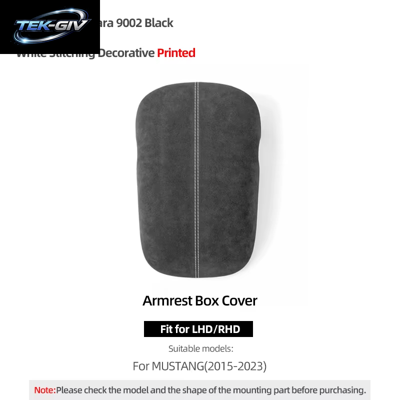 Für Ford Mustang 2015-2023 Hergestellt Aus Alcantara Wrap Mittelkonsole Armlehne Box Abdeckung Panel Trim Auto Innen Tuning Zubehör