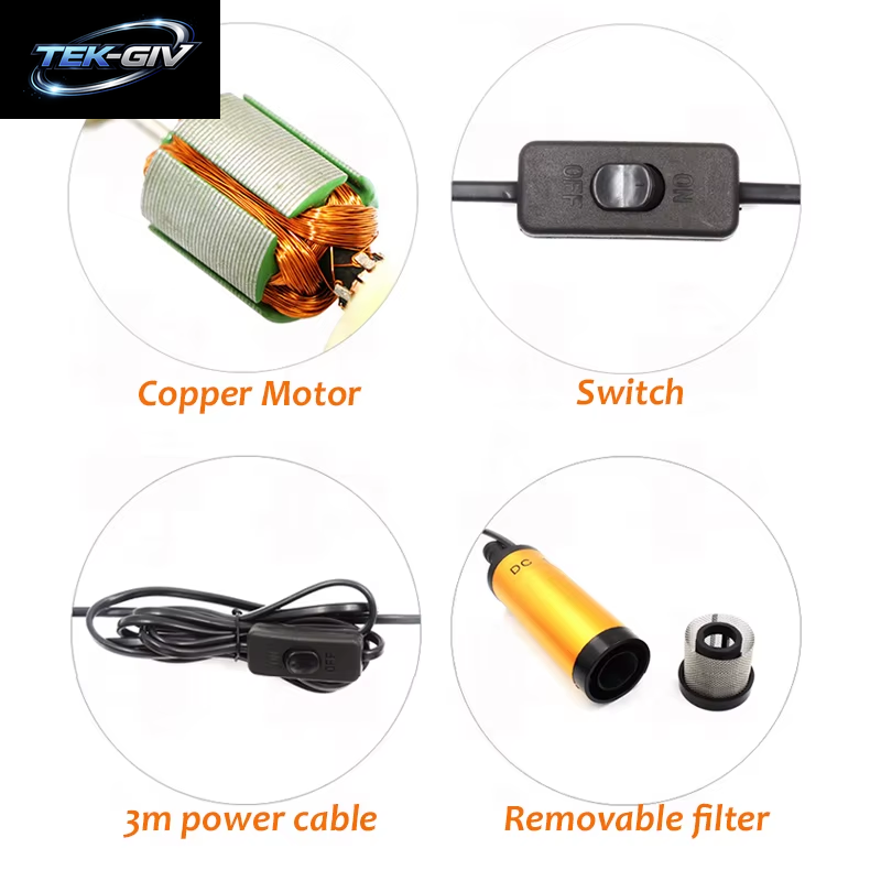 38/51 MM Elektrische Auto Öl Pumpe 12 V Für Pumpen Diesel Öl Wasser Kraftstoff Transfer Pumpe 12L/Min Tauch Aluminium Legierung Shell