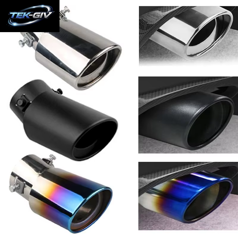Universal Auspuff Spitze 63Mm Auto Auspuff Outlet Edelstahl Auto Schwanz Hals Auspuffrohr Dekoration Änderung Zubehör Für Auto