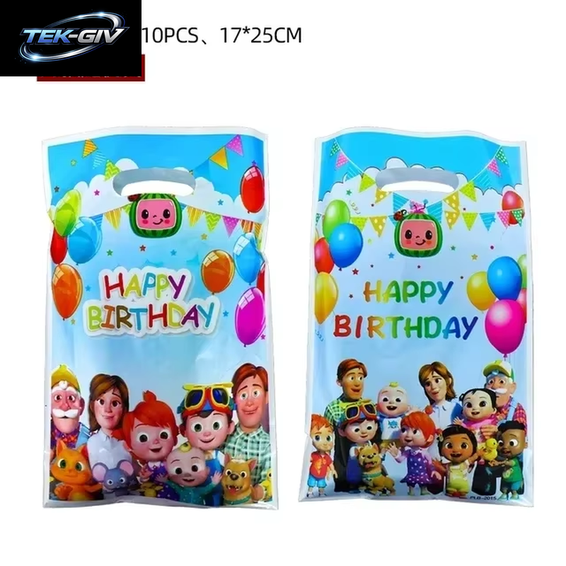 Cocomelon Ballon JJ Melone Wassermelone Spielzeug Alles Gute Zum Geburtstag Banner Party Dekoration Hintergrund Kuchen Topper JOJO Einweggeschirr