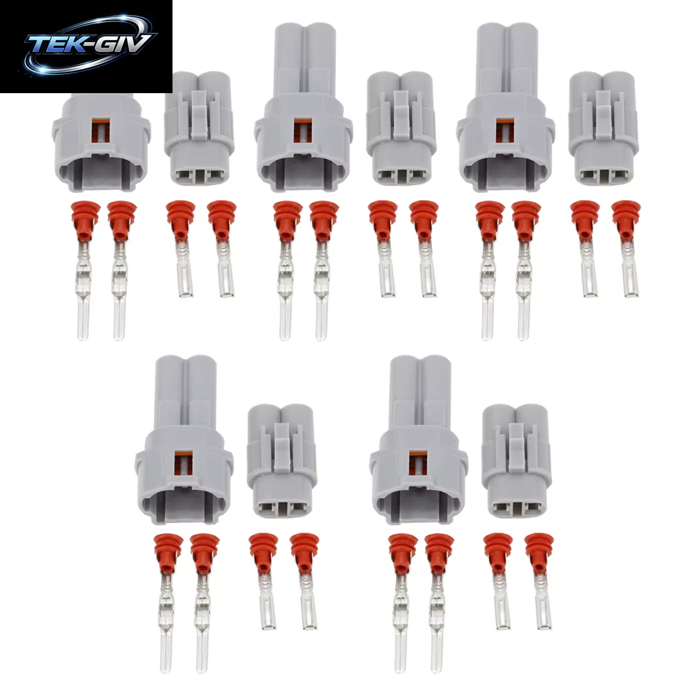 5/10 Sets 2-Poliger DJ7026-2-11/21 Auto-Wasserdichter Kabelbaum Männlich Weiblich Grau Wasserdichter Stecker 6187-2311 6180-2321