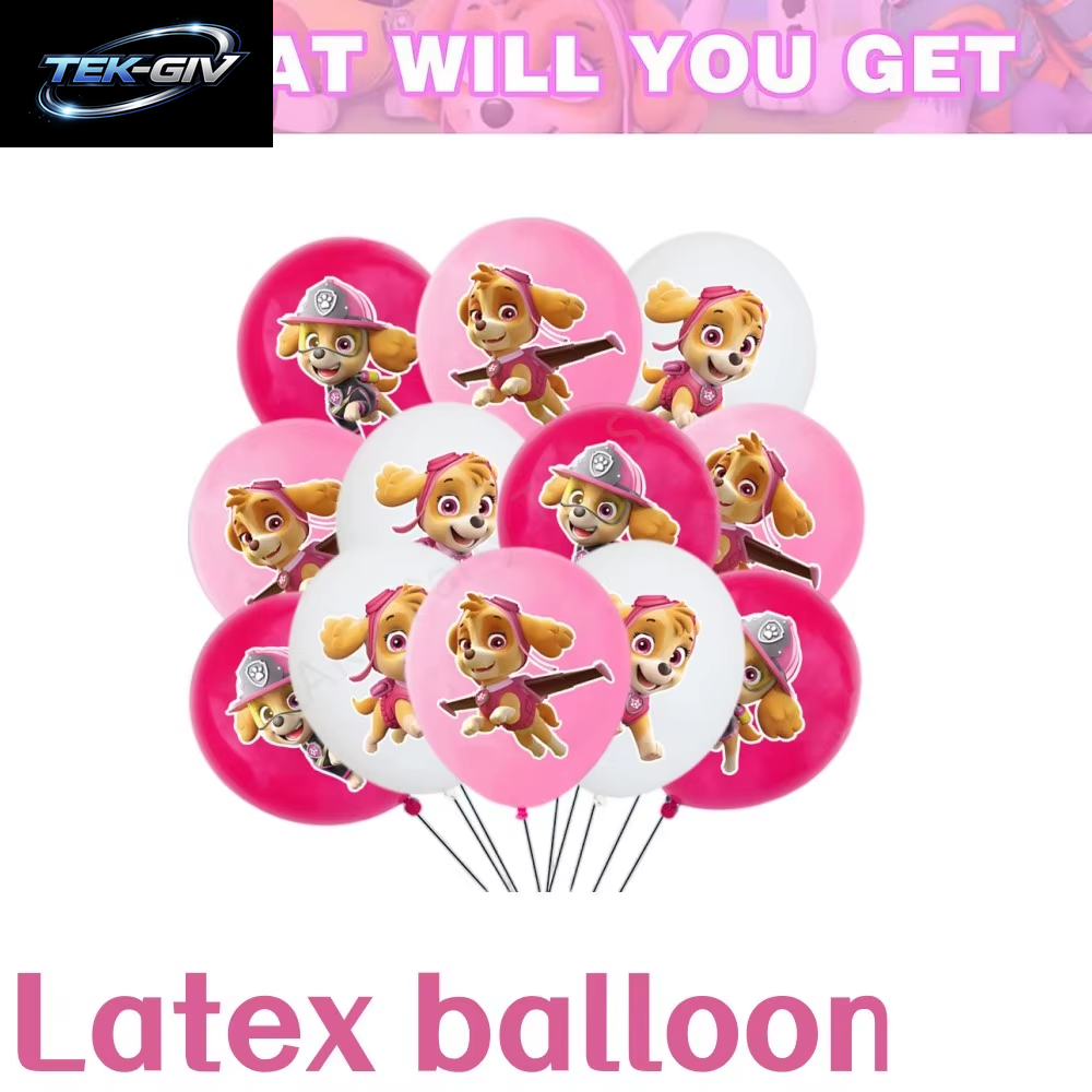 Rosa Paw Patrol Skye Geburtstag Party Dekorationen Skye Folie Latex Ballons Geschirr Teller Hintergrund Für Kinder Mädchen Party Supplies