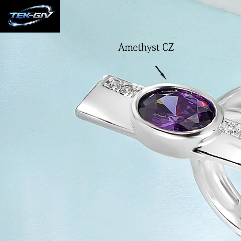 LAYA 925 Sterling Silber Glänzender Zirkon, Synthetischer Lila Und Grüner Kristall, Unregelmäßiger Großer Fingerring Für Männer Und Frauen, Modeschmuck