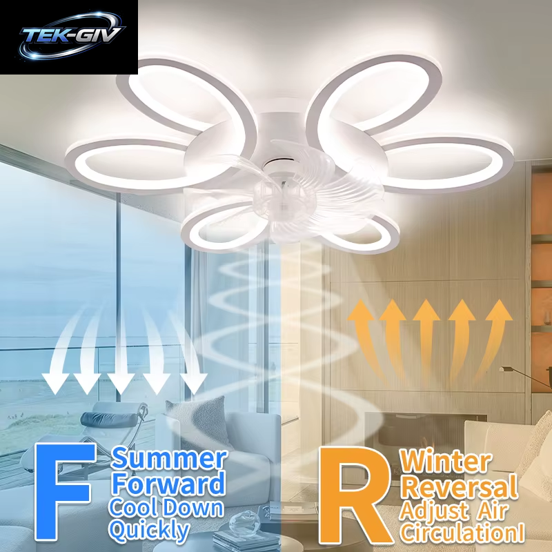 Led-Deckenventilator Mit Licht, 65,6 Cm, Geräuschlos, 6-Gang-App-Fernbedienung, Modernes Zuhause, Intelligente Ventilatorlampe, 3 Farben, Dimmbar, Kinderzimmer, Schlafzimmer