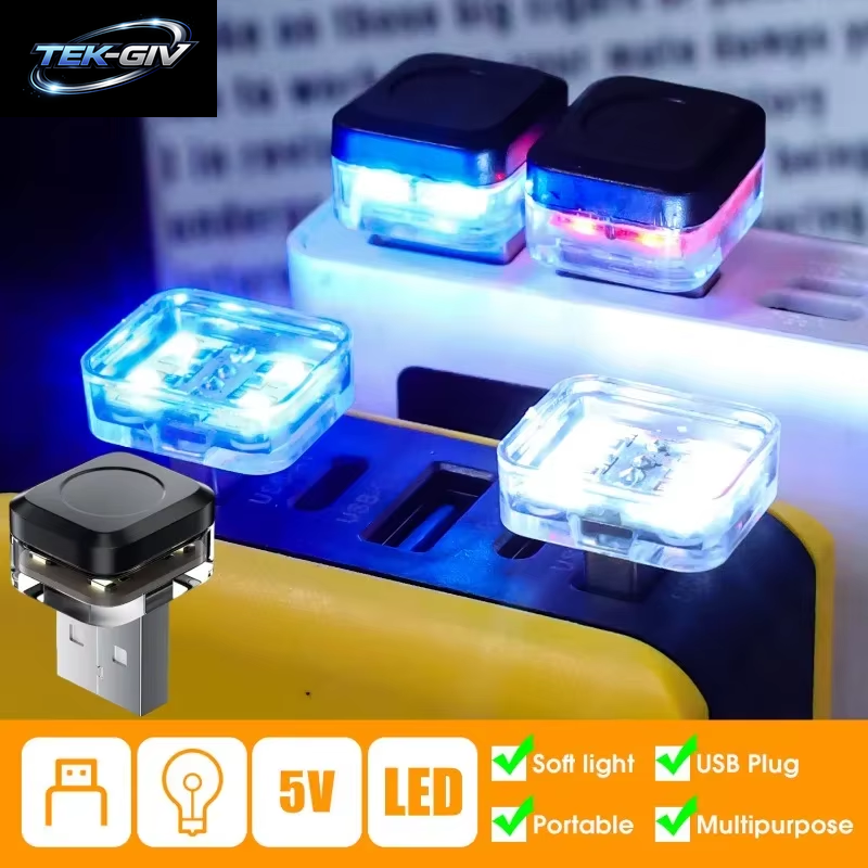 Mini USB LED Nachtlichter Auto Innen Atmosphäre Lampe Auto Dekoration Umgebungsbeleuchtung LED Neonlampe Auto 5V Plug & Play